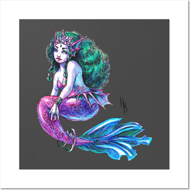 Colorful mermaid Wall Art by Hannahbattle